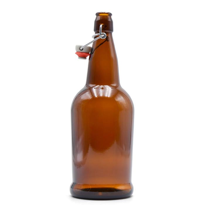 1 Liter Amber E.Z. Cap Bottle - Case of 12